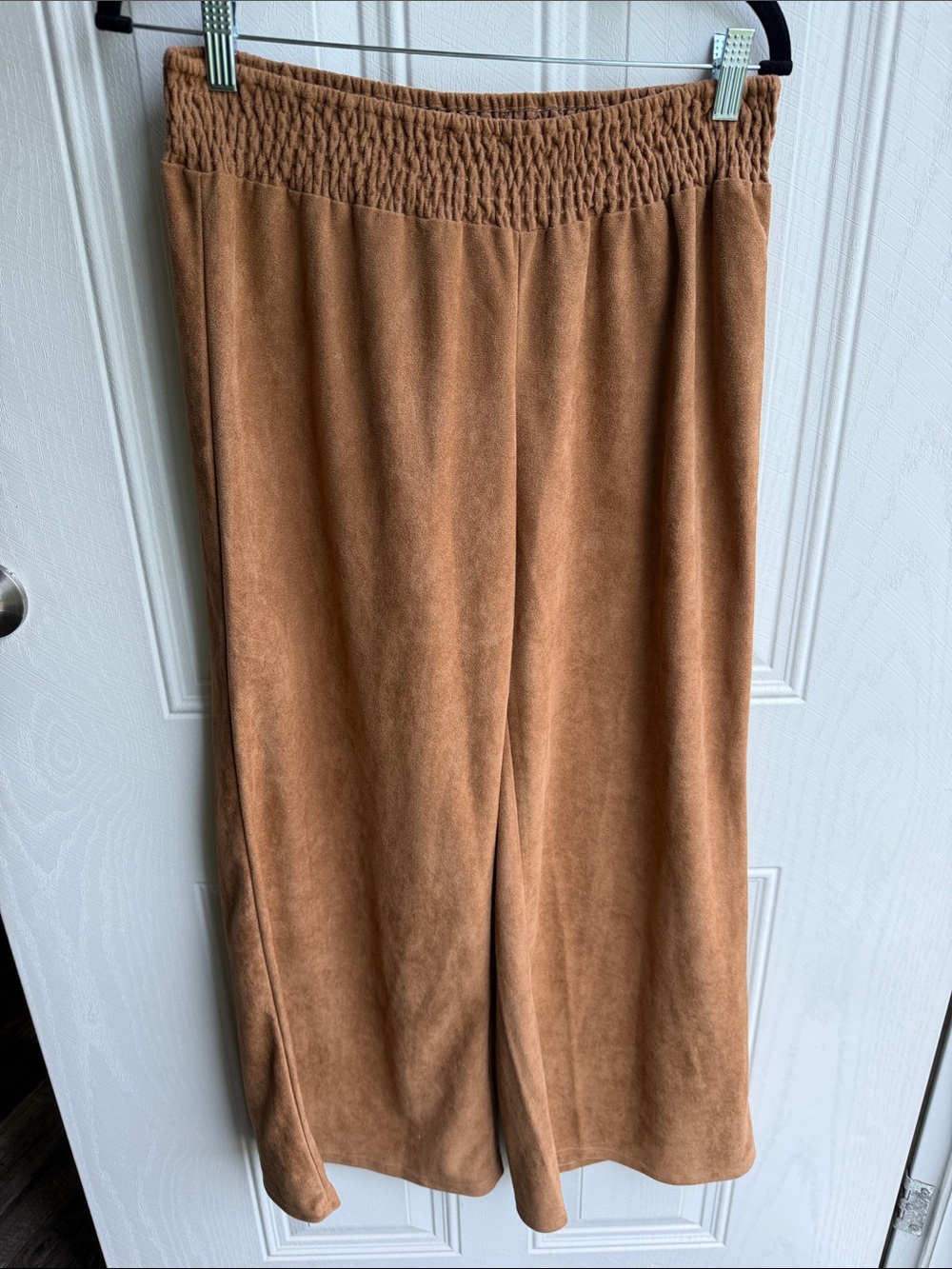 EARTHBOUND Women's Festival Boho Tan Pull-On Wide Leg Faux Sued NWT Size M